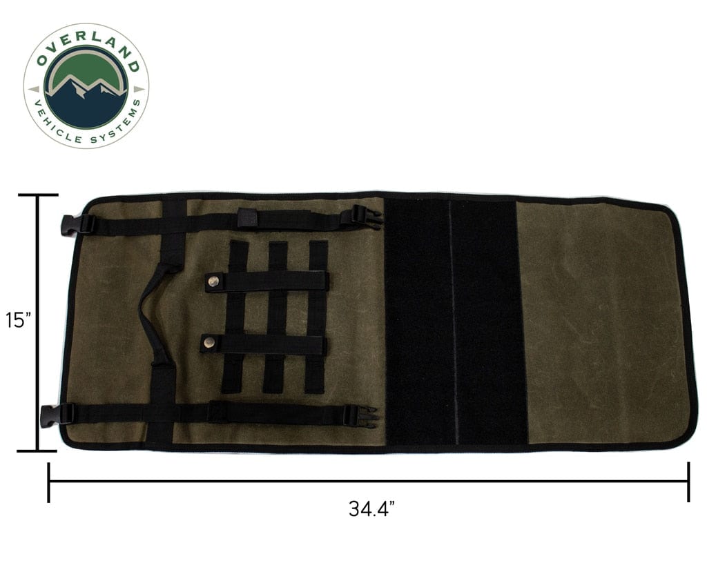 Overland Vehicle Systems Rolled Bag First Aid - Waxed Canvas First Aid Bag for Car Overland Vehicle Systems