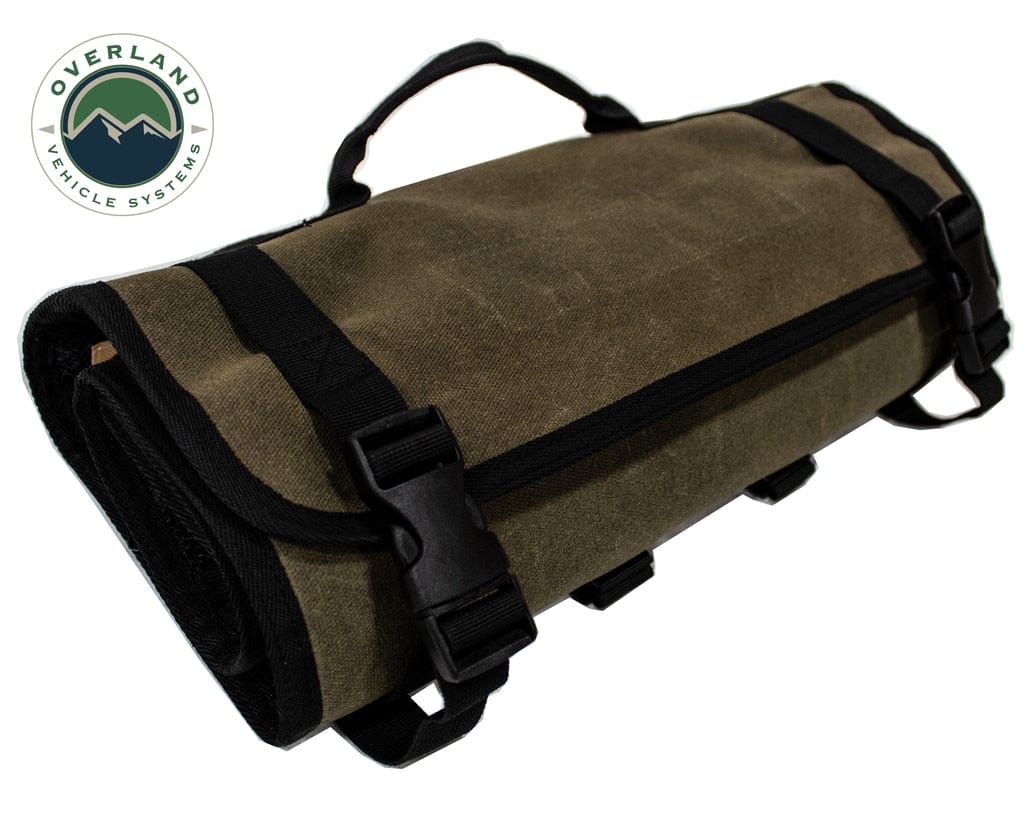 Overland Vehicle Systems Rolled Bag First Aid - Waxed Canvas First Aid Bag for Car Overland Vehicle Systems