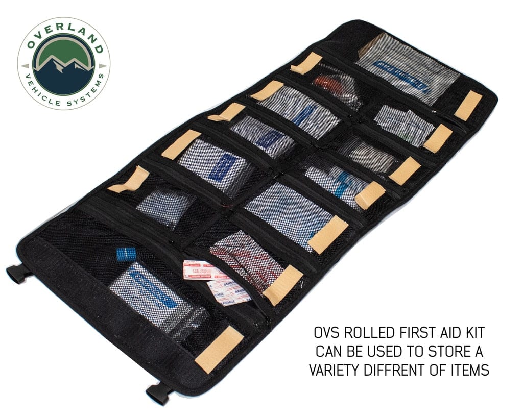 Overland Vehicle Systems Rolled Bag First Aid - Waxed Canvas First Aid Bag for Car Overland Vehicle Systems