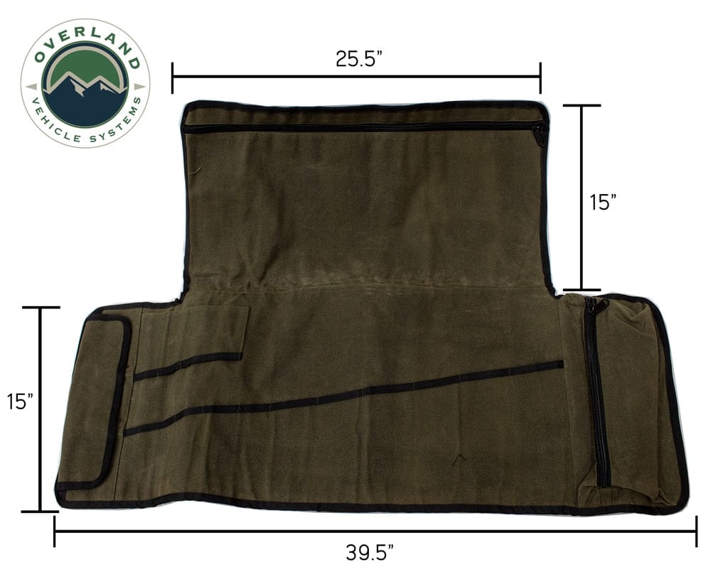 Overland Vehicle Systems Rolled General Tool Storage Bag - Waxed Canvas Overland Vehicle Systems