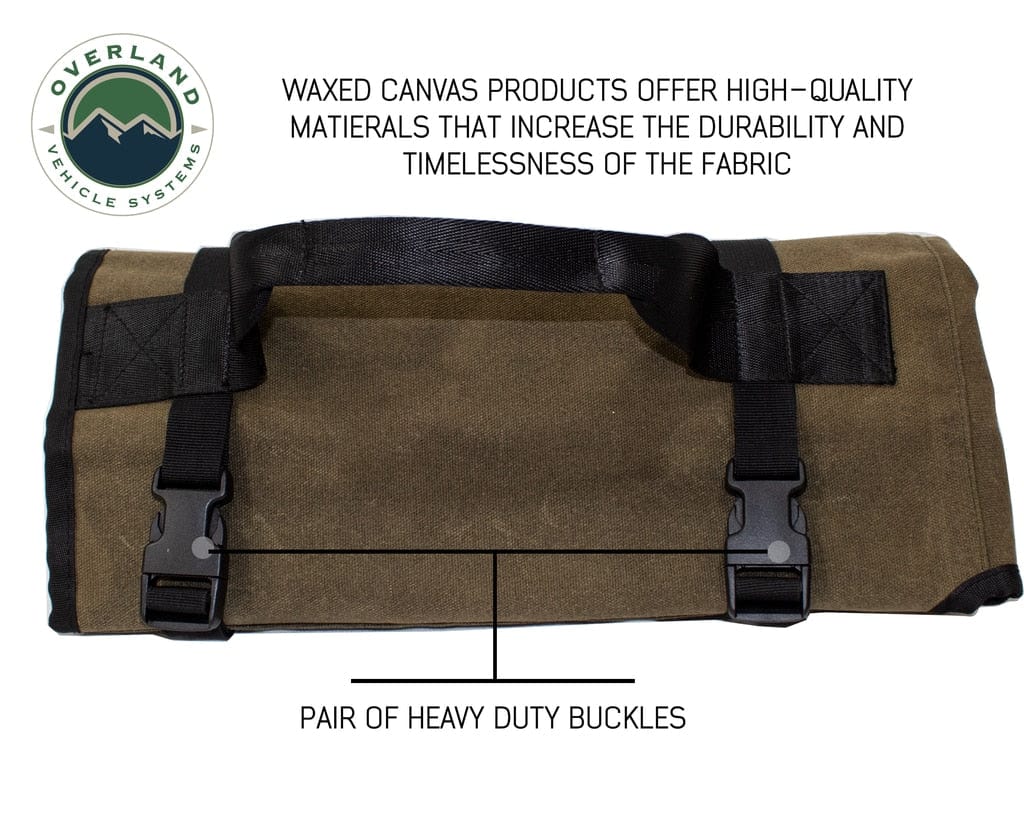 Overland Vehicle Systems Rolled General Tool Storage Bag - Waxed Canvas Overland Vehicle Systems