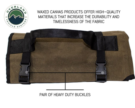 Overland Vehicle Systems Rolled General Tool Storage Bag - Waxed Canvas Overland Vehicle Systems