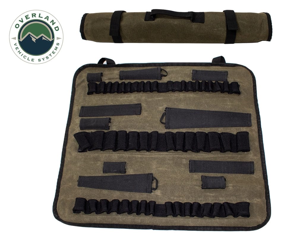 Overland Vehicle Systems Rolled Socket Organizer Storage Bag - #16 Waxed Canvas Overland Vehicle Systems