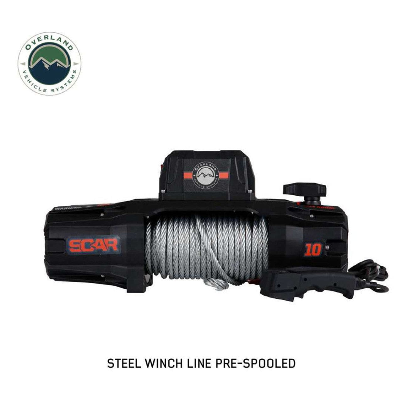 Overland Vehicle Systems SCAR 10 - 10,000 lb. Winch With Steel Cable and Wireless Remote Overland Vehicle Systems