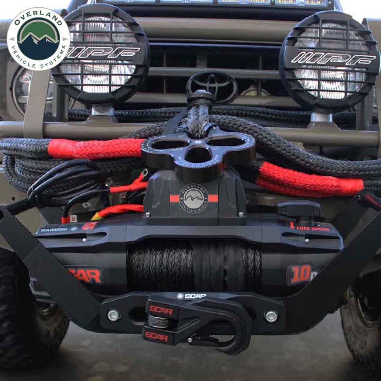 Overland Vehicle Systems SCAR 10P - 10,000 lb. Winch With Synthetic Rope and Wireless Remote Overland Vehicle Systems