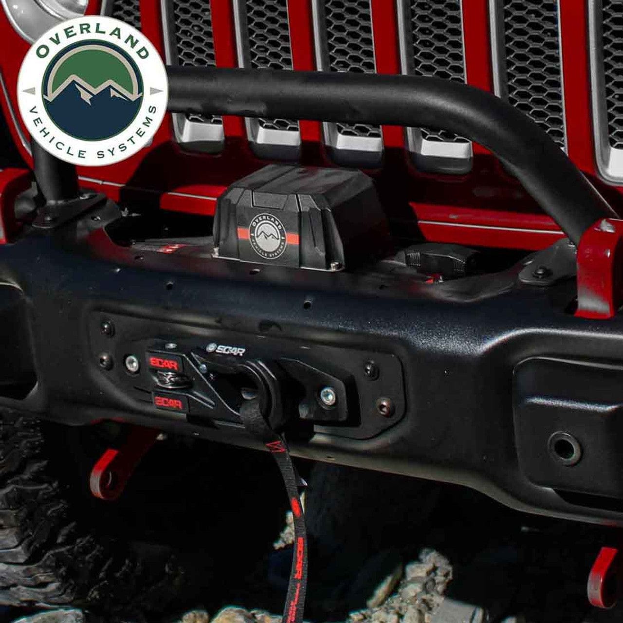 Overland Vehicle Systems SCAR 12P - 12,000 lb. Winch With Synthetic Rope and Wireless Remote Overland Vehicle Systems
