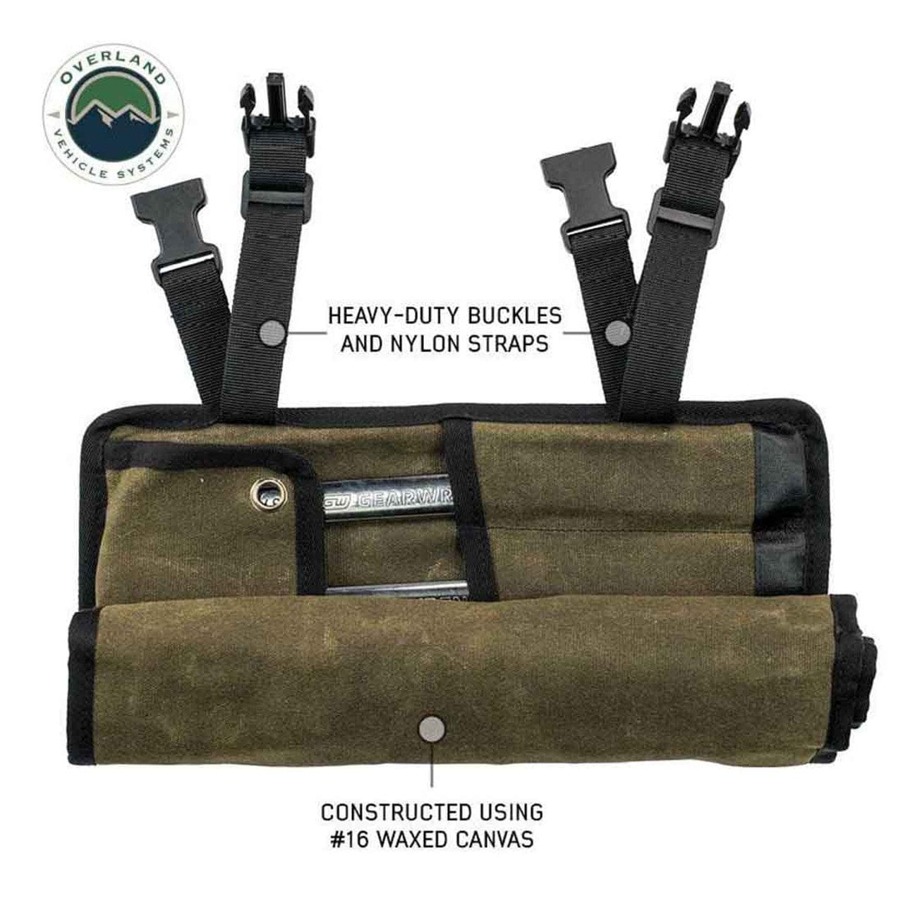 Overland Vehicle Systems Small Wrench Tool Roll (12 Slot) Number 16 Waxed Canvas Overland Vehicle Systems