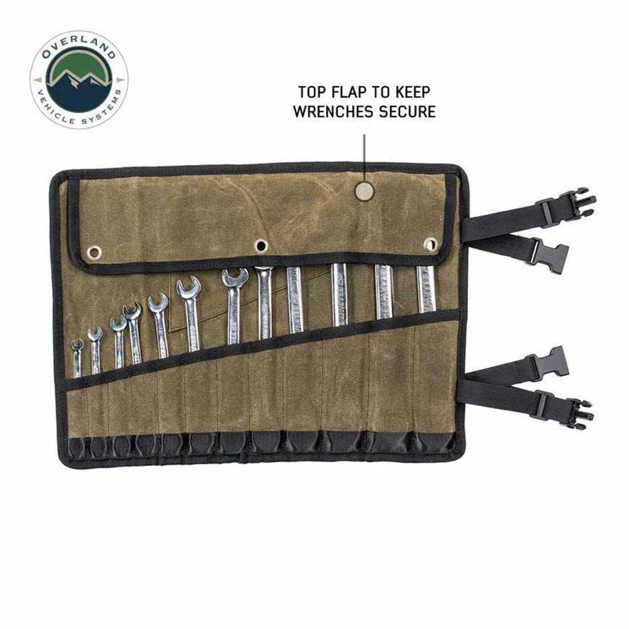 Overland Vehicle Systems Small Wrench Tool Roll (12 Slot) Number 16 Waxed Canvas Overland Vehicle Systems