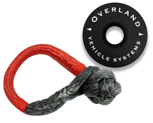 Overland Vehicle Systems Soft Shackle Recovery Ring Combo Pack - 45,000 lb - Black Overland Vehicle Systems