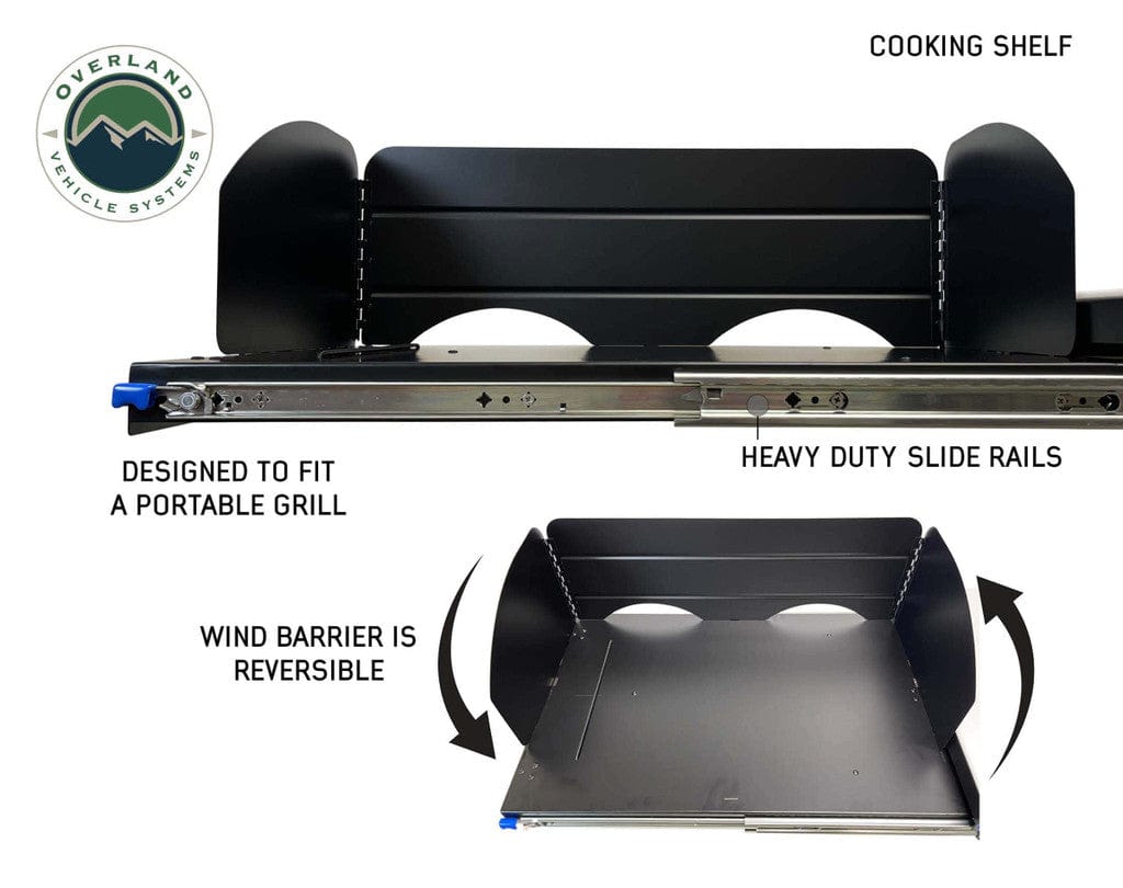 Overland Vehicle Systems Storage OVS Universal Camp Cargo Box Kitchen With Slide Out Sink, Cooking Shelf and Work Station