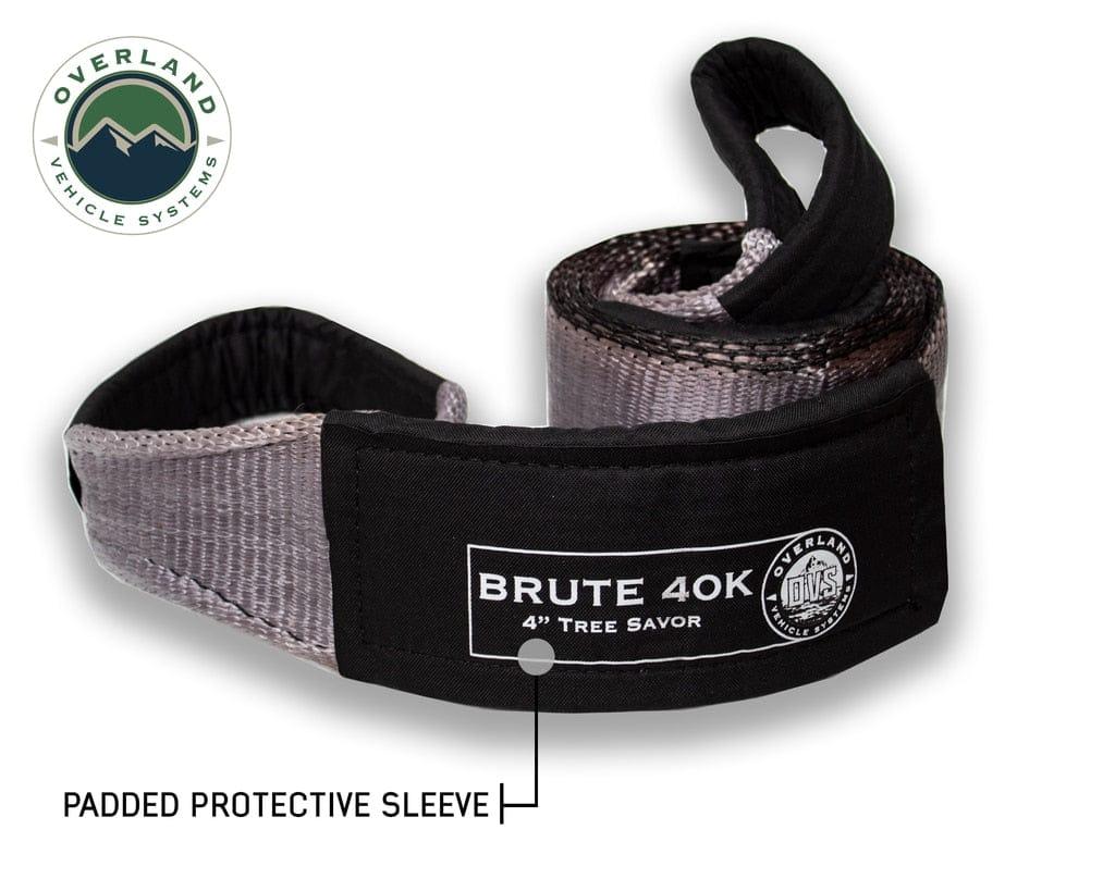 Overland Vehicle Systems Tree Saver Tow Strap 40,000 lb. Gray With Storage Bag Overland Vehicle Systems