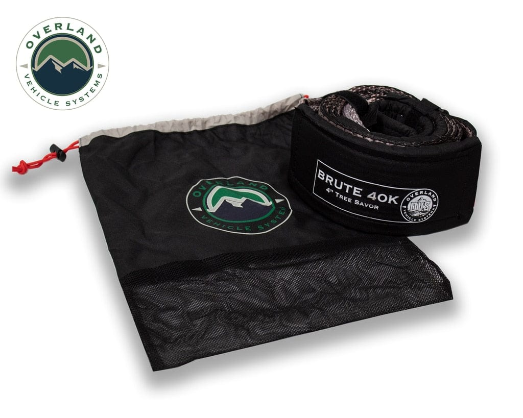 Overland Vehicle Systems Tree Saver Tow Strap 40,000 lb. Gray With Storage Bag Overland Vehicle Systems