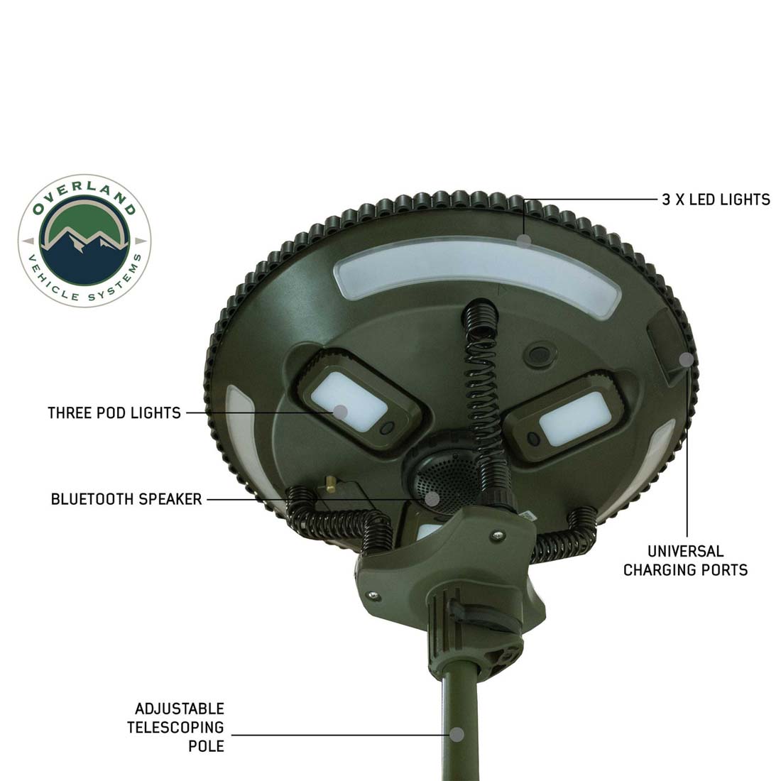 Overland Vehicle Systems UFO Solar Light Light Pods & Speaker - Camping Light Overland Vehicle Systems