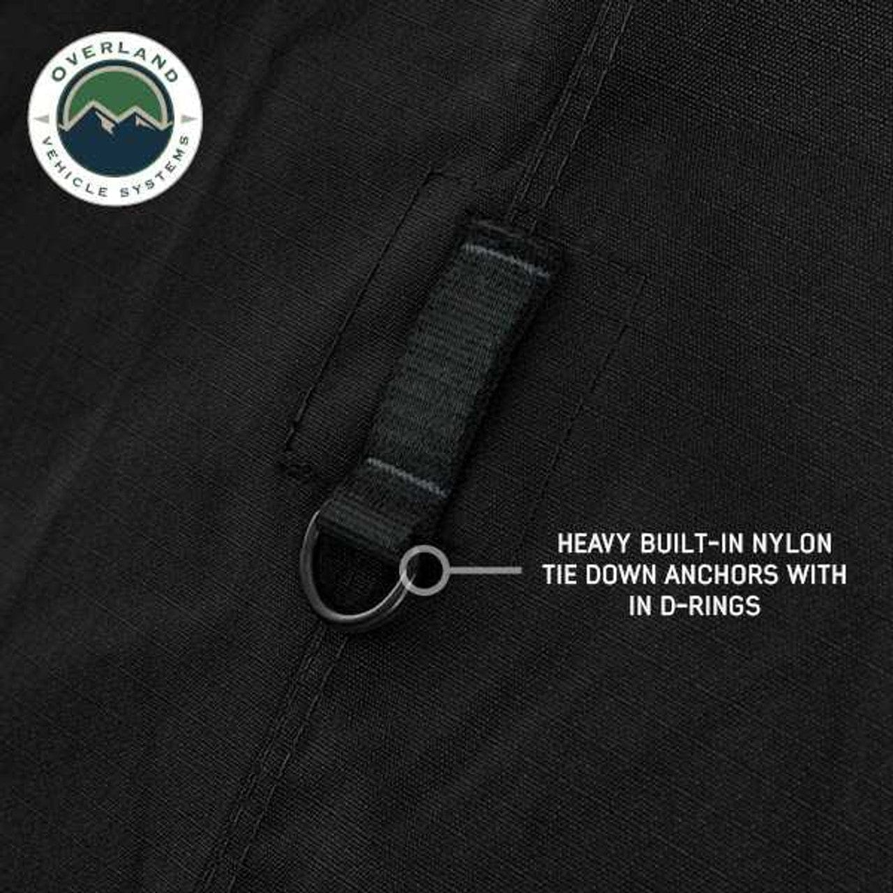 Overland Vehicle Systems XD Nomadic 270 - Awning Wall 2 W/Black Out, Passenger Side, Black Body, Black Trim W/Storage Bag Overland Vehicle Systems