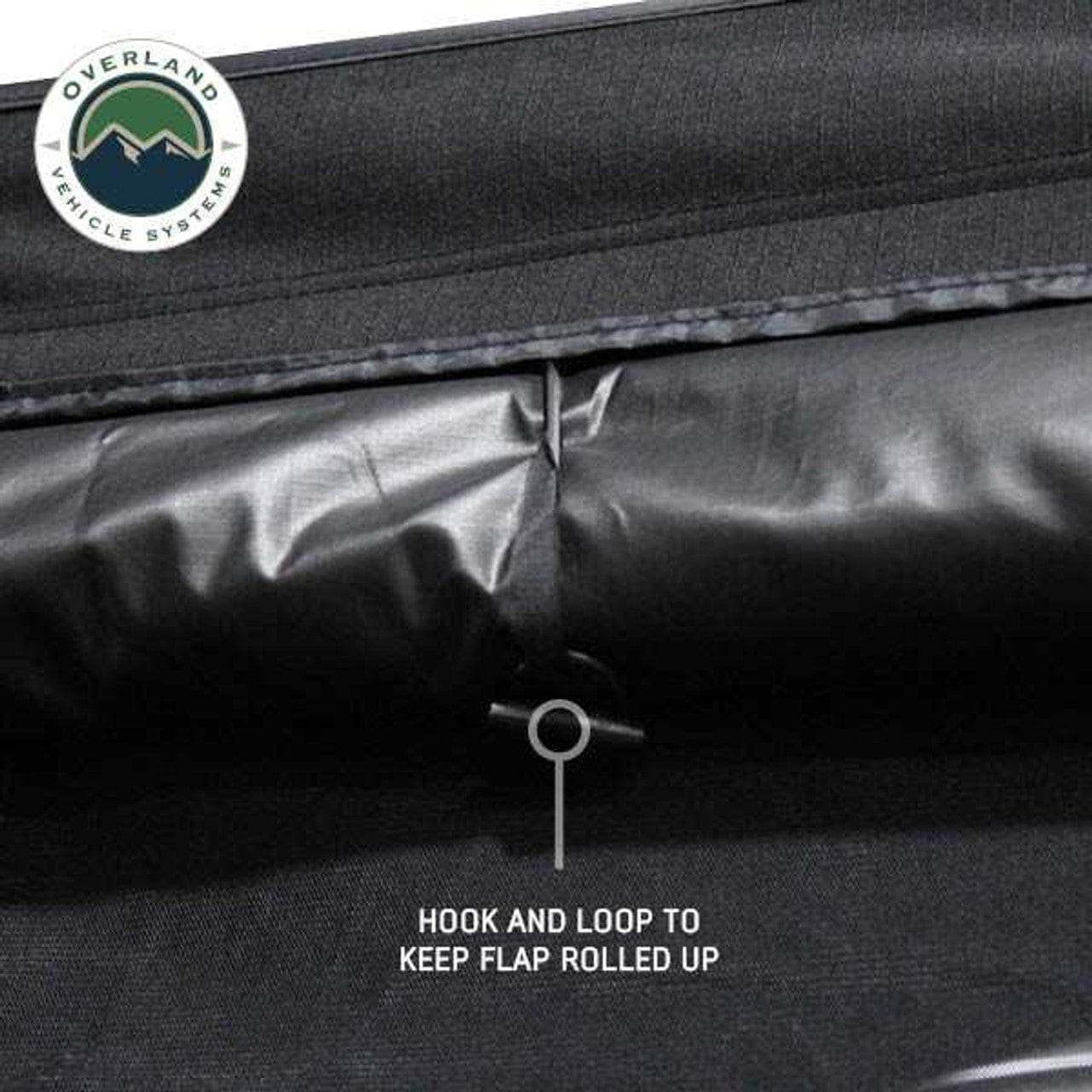 Overland Vehicle Systems XD Nomadic 270 - Awning Wall 3 W/Black Out, Driver Side, Black Body, Black Trim W/Storage Bag Overland Vehicle Systems