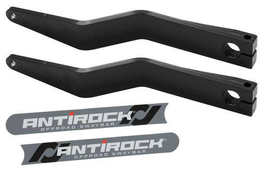 RockJock 4x4 Antirock Fabricated Steel Sway Bar Arms Bent Style Jeep JL, JT, JK front and TJ 15 Inch Long OAL 12.5 Inch C-C 2.5 Inch Offset Bend Includes Stickers Pair RockJock 4x4