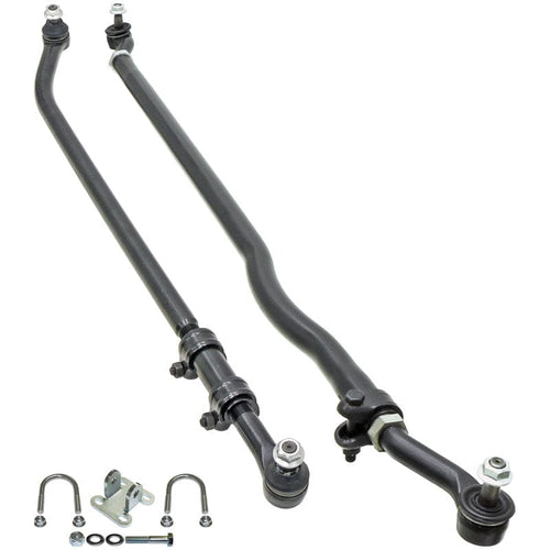 RockJock 4x4 Currectlync Steering System 07-18 Wrangler JK Bolt-On Includes 1 1/2 Inch Diameter Tie Rod/Forged Drag Link HD Steering Stabilizer Shock Mounting Kit RockJock 4x4