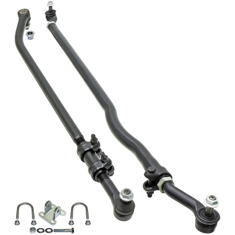 RockJock 4x4 Currectlync Steering System 07-18 Wrangler JK w/Flipped Drag Link 1 1/2 Inch Diameter Tube Tie Rod/Forged Drag Link/Forged Tie Rod Ends Premium Jam Nuts And Adjuster RockJock 4x4