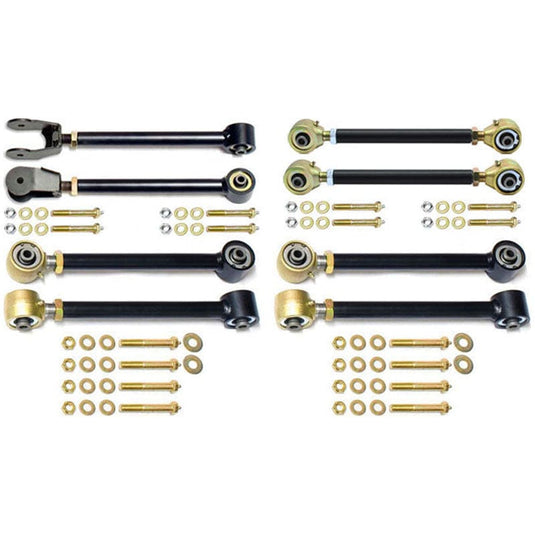 RockJock 4x4 Johnny Joint Control Arm Set 97-06 Wrangler TJ and LJ Unlimited Adjustable w/ Double Adjustable Rear Upper Arms Set Of 8 RockJock 4x4