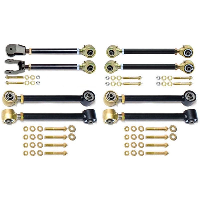 RockJock 4x4 Johnny Joint Control Arm Set 97-06 Wrangler TJ and LJ Unlimited Adjustable w/ Double Adjustable Upper Arms Set Of 8 RockJock 4x4