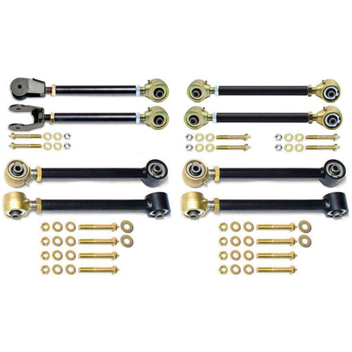 RockJock 4x4 Johnny Joint Control Arm Set 97-06 Wrangler TJ and LJ Unlimited Adjustable w/ Double Adjustable Upper Arms Set Of 8 RockJock 4x4