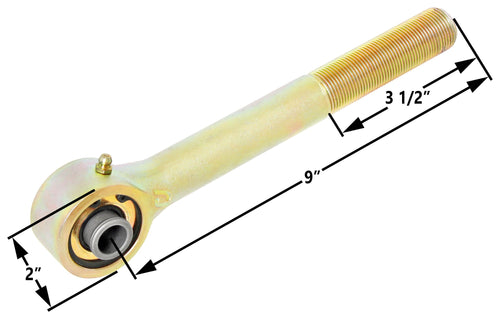 RockJock 4x4 Johnny Joint Rod End 2 Inch Narrow Forged Long Shank 1 Inch-14 RH Threads 1.800 Inch x .630 Inch Ball RockJock 4X4