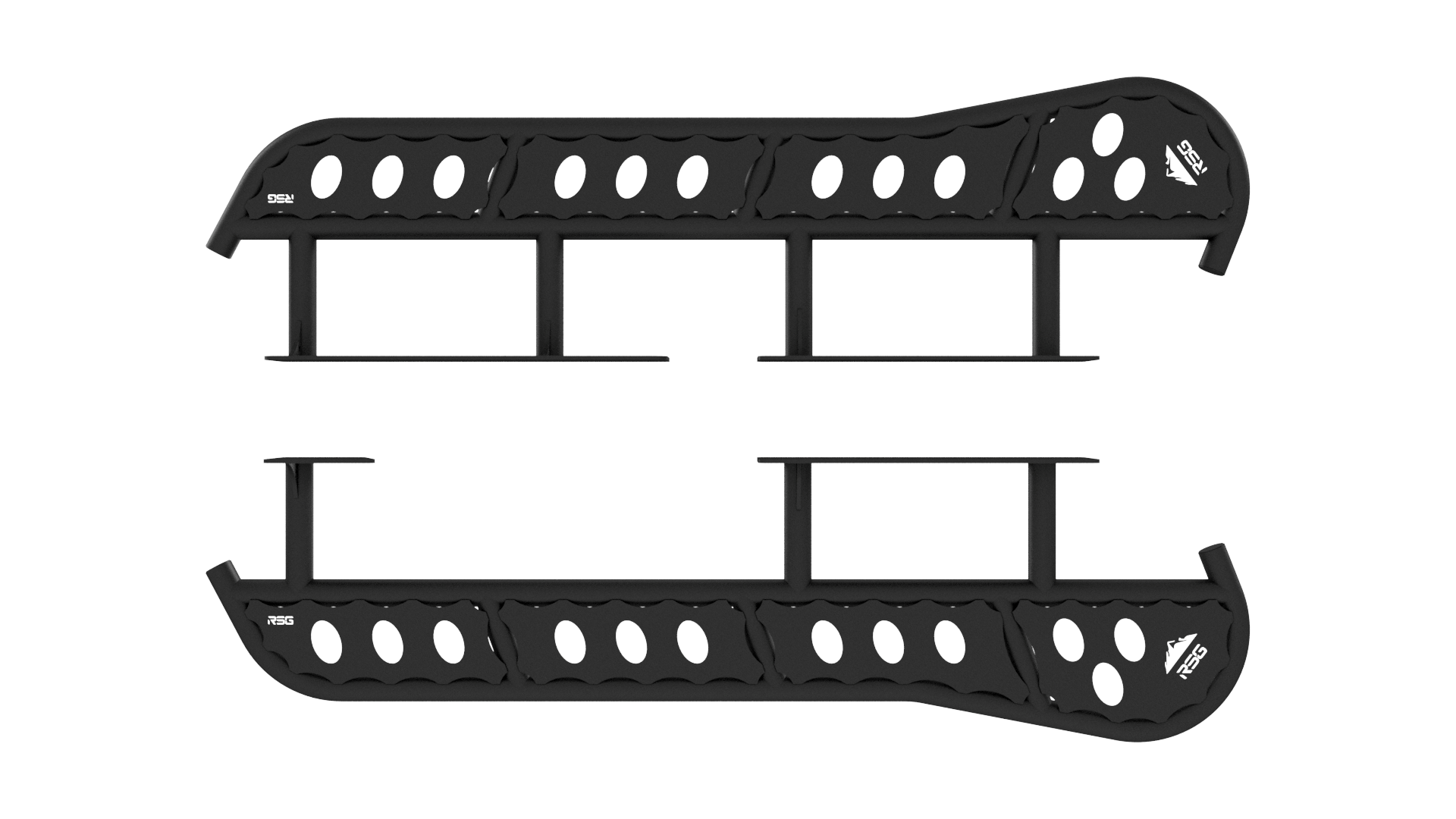 RSG Off Road Rock Sliders DOM / POWDER COAT 2010-2023 Lexus GX460 Flat Sliders With Top Plate