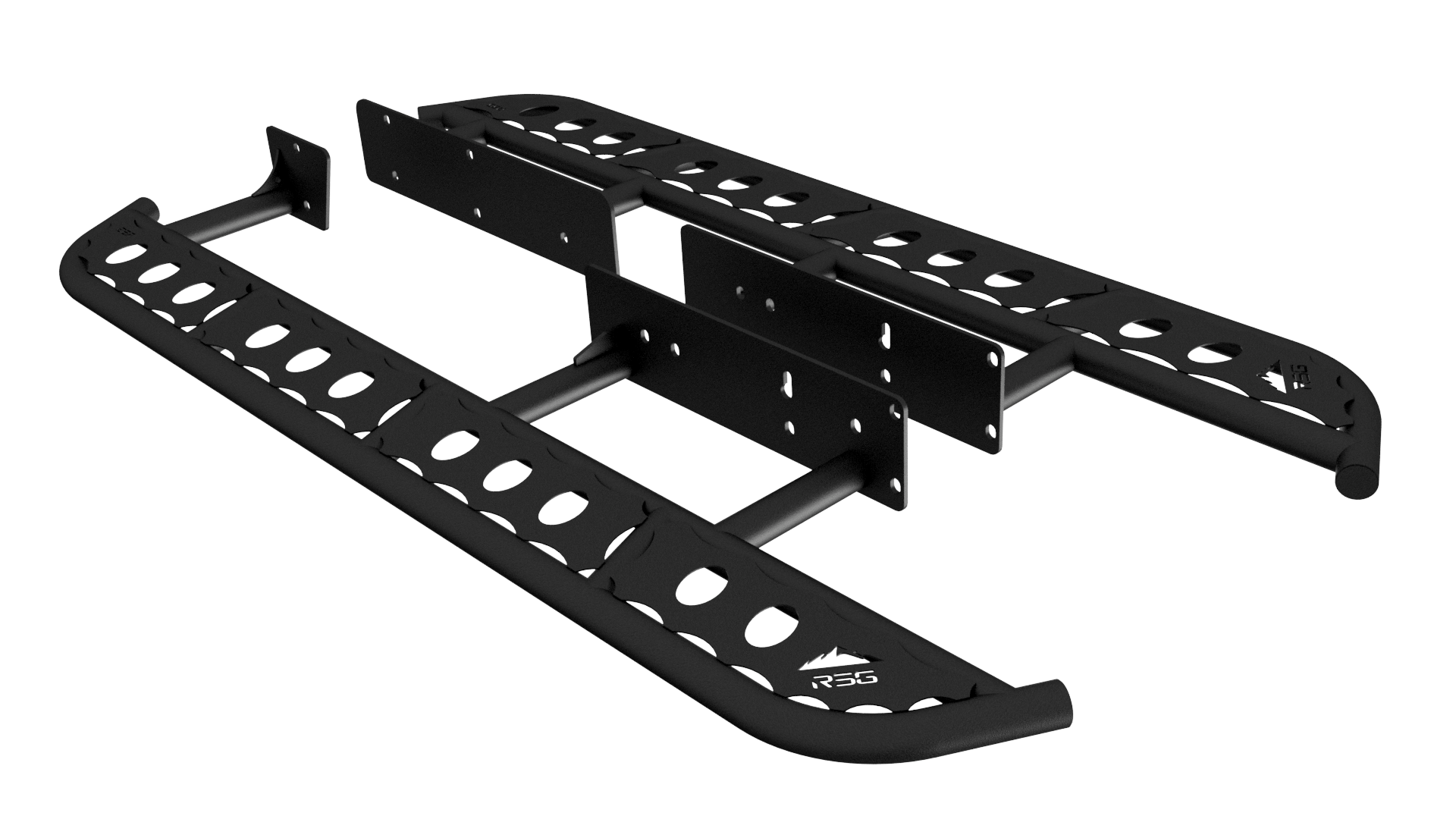 RSG Off Road Rock Sliders DOM / POWDER COAT 2010-2023 Lexus GX460 Flat Sliders With Top Plate **No Kick Out**