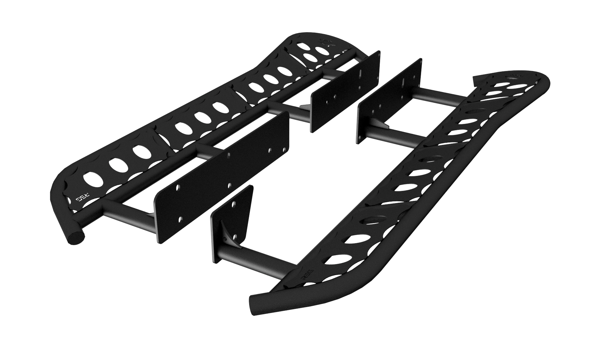 RSG Off Road Rock Sliders DOM / Powder Coated 2010-2023 Lexus GX460 Angled Sliders With Top Plate