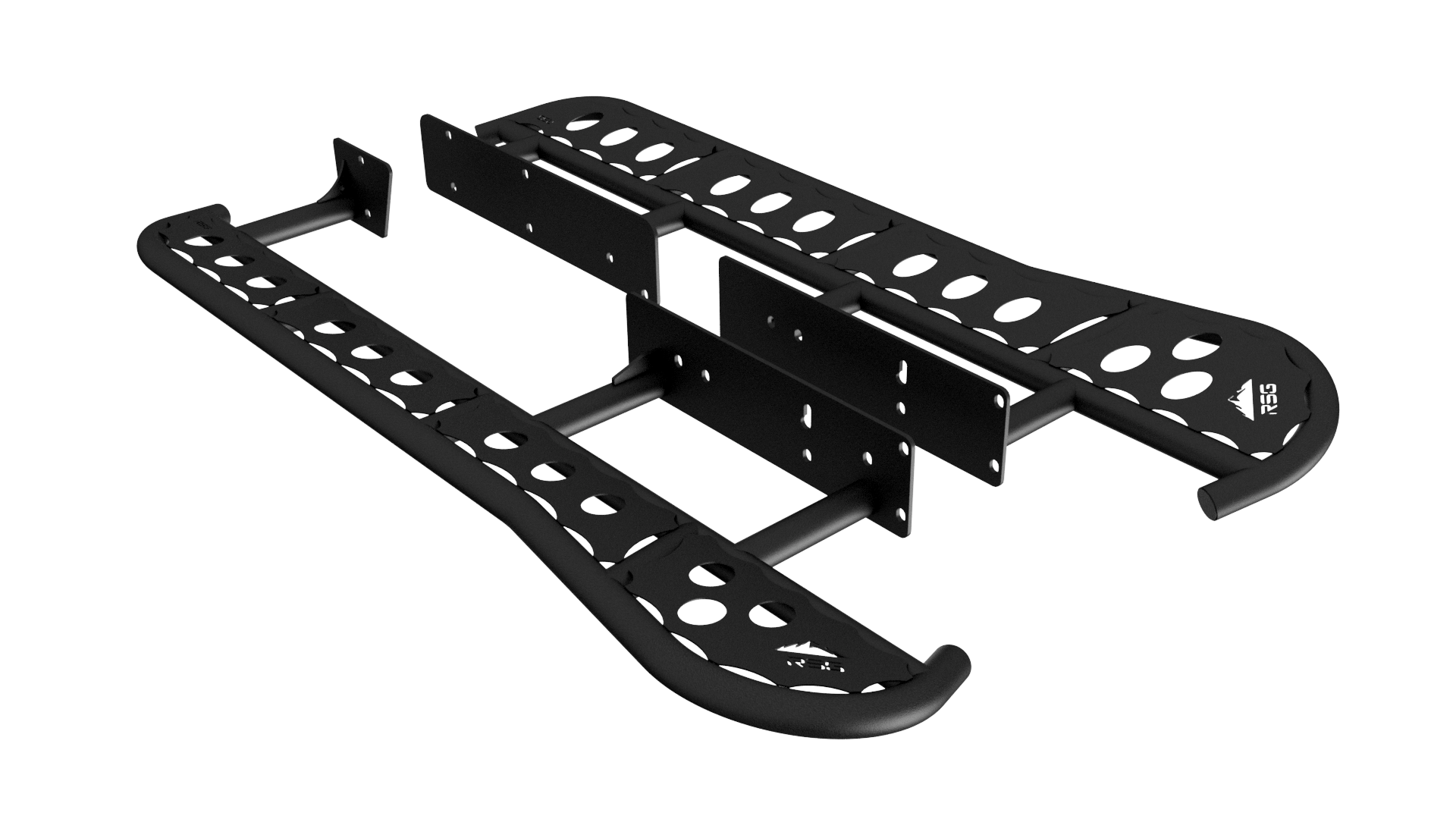 RSG Off Road Rock Sliders DOM / Powder Coated 2010-2023 Lexus GX460 Angled Sliders With Top Plate