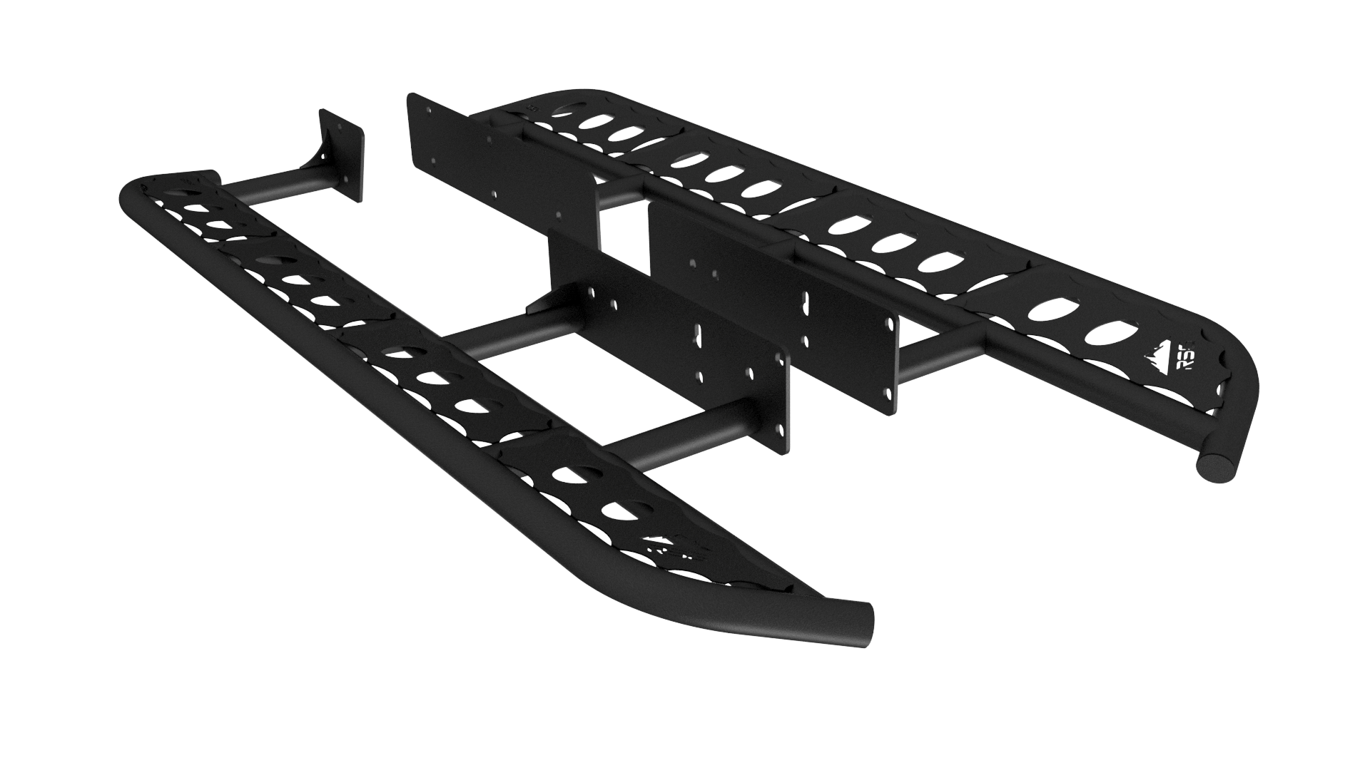 RSG Off Road Rock Sliders DOM / Powder Coated 2010-2023 Lexus GX460 Angled Sliders With Top Plate **No Kick Out**