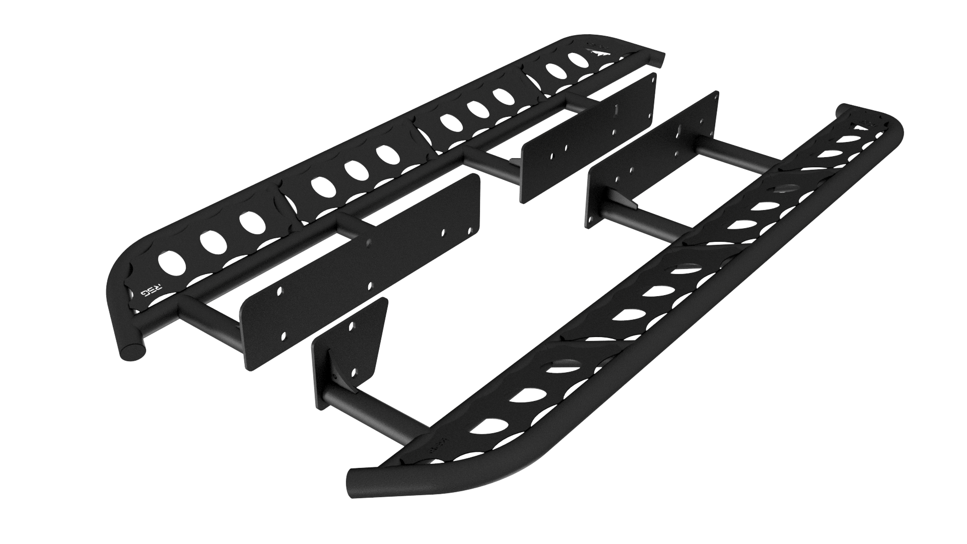RSG Off Road Rock Sliders DOM / Powder Coated 2010-2023 Lexus GX460 Angled Sliders With Top Plate **No Kick Out**