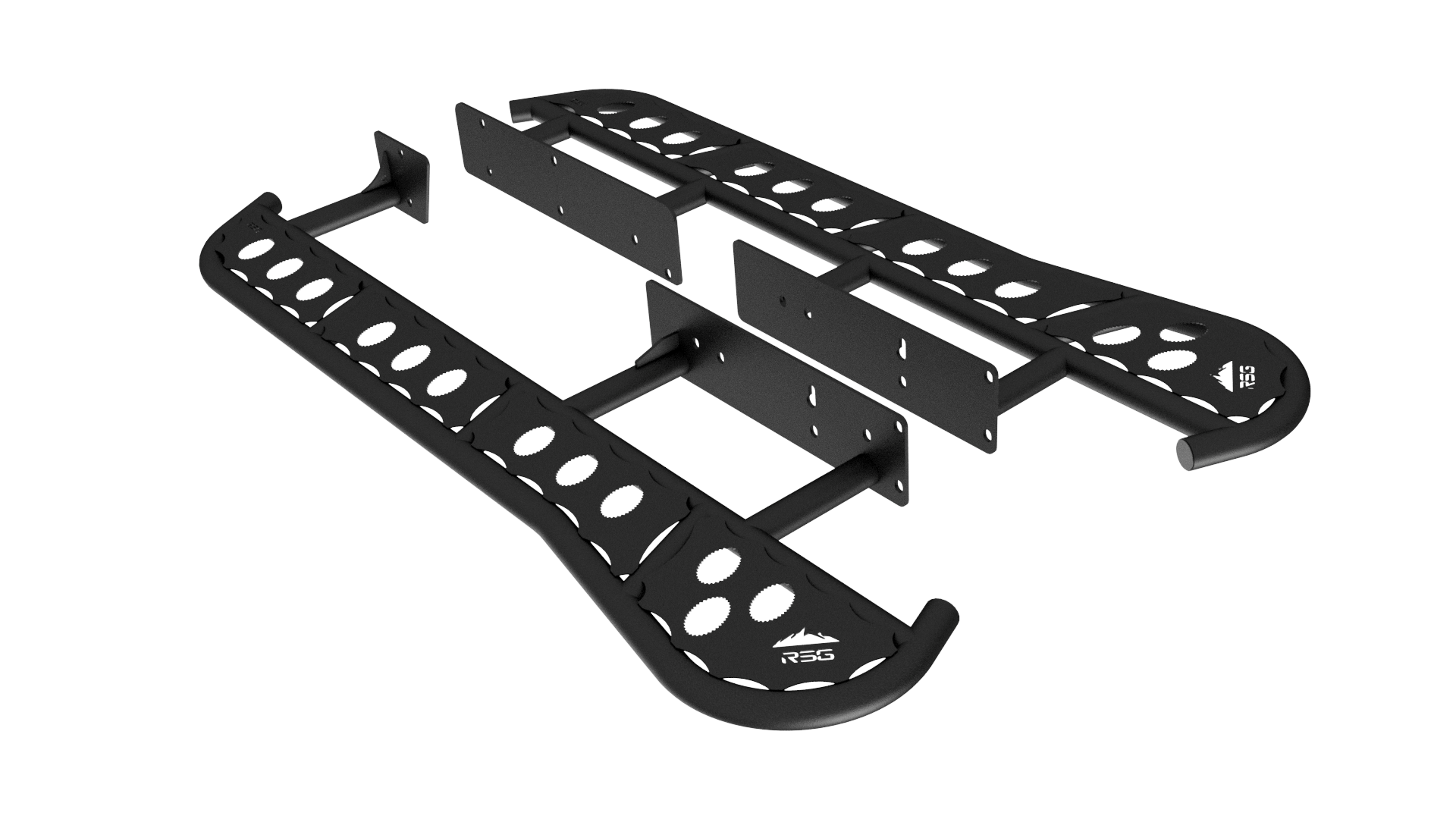 RSG Off Road Rock Sliders DOM / Powder Coated 2010-2023 Lexus GX460 Flat Sliders With Grip Top Plate