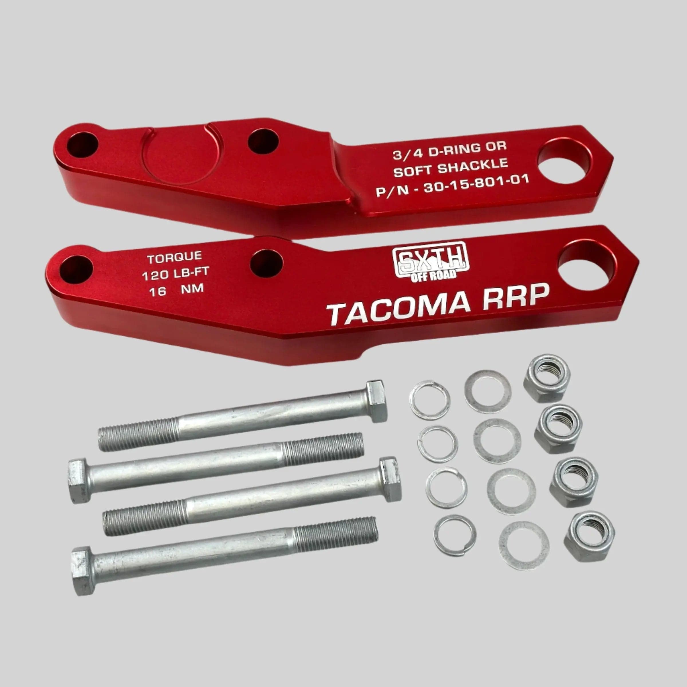 SXTH Element Recovery Red 2024+ Toyota Tacoma Rear Recovery Points