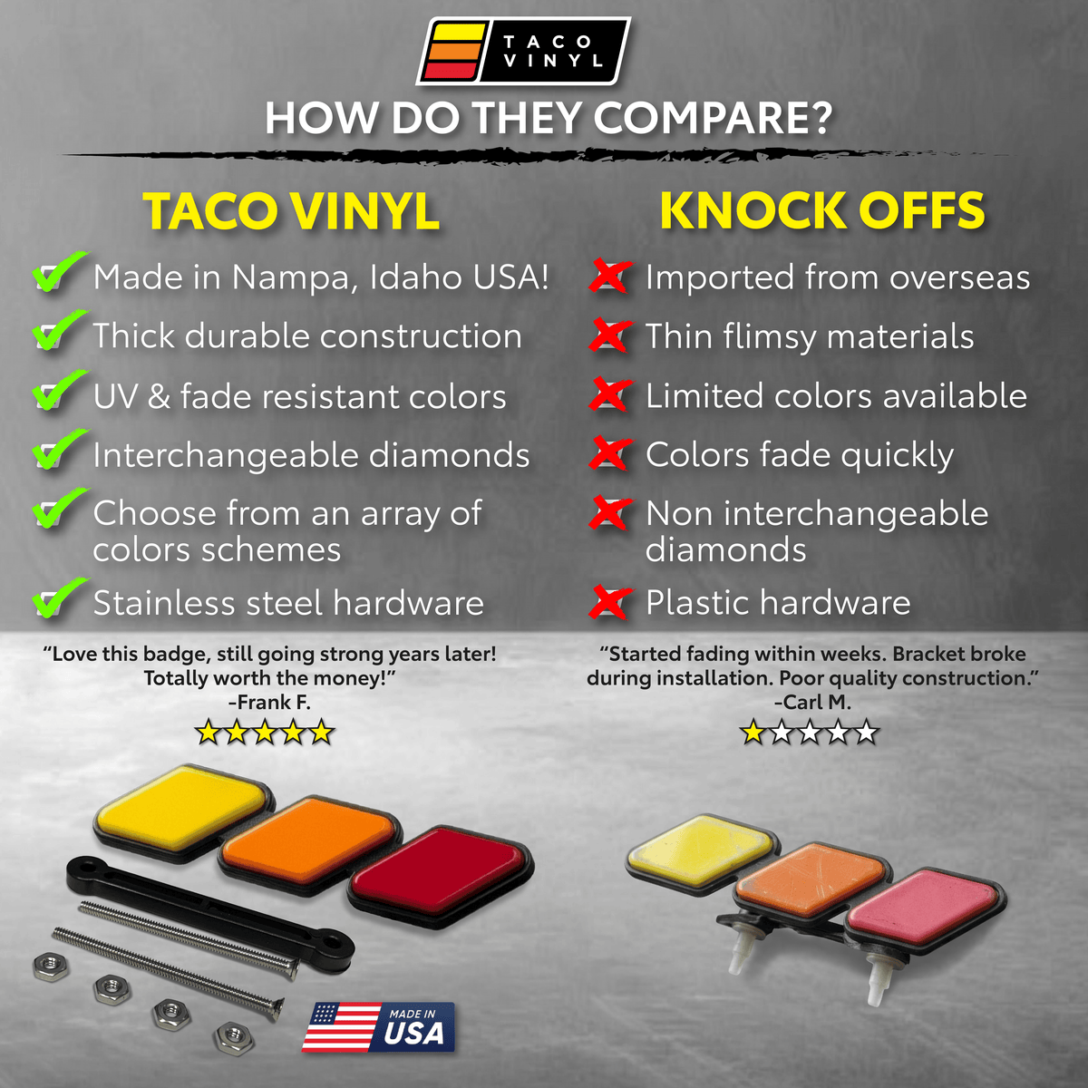 Taco Vinyl Accessories 2024+ Tacoma Standard Grille Badge