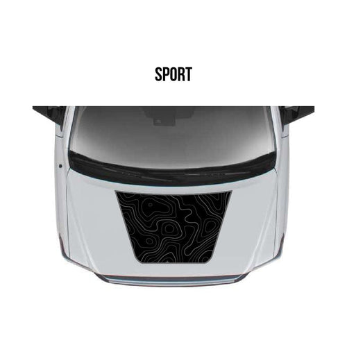 Taco Vinyl Accessories Sport (Smaller) / Black with Gray Topography 2010-22 Tundra Hood Stamp