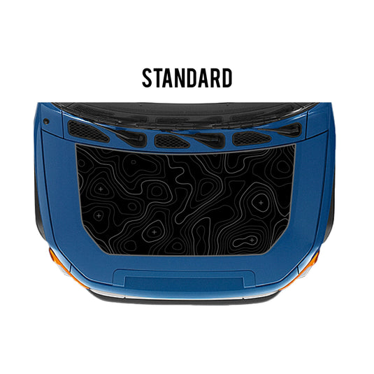 Taco Vinyl Accessories Standard / Black with Gray Topography 2007-14 FJ Cruiser Hood Stamp