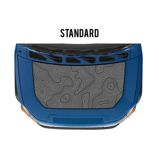 Taco Vinyl Accessories Standard / Gray with Black Topography 2007-14 FJ Cruiser Hood Stamp