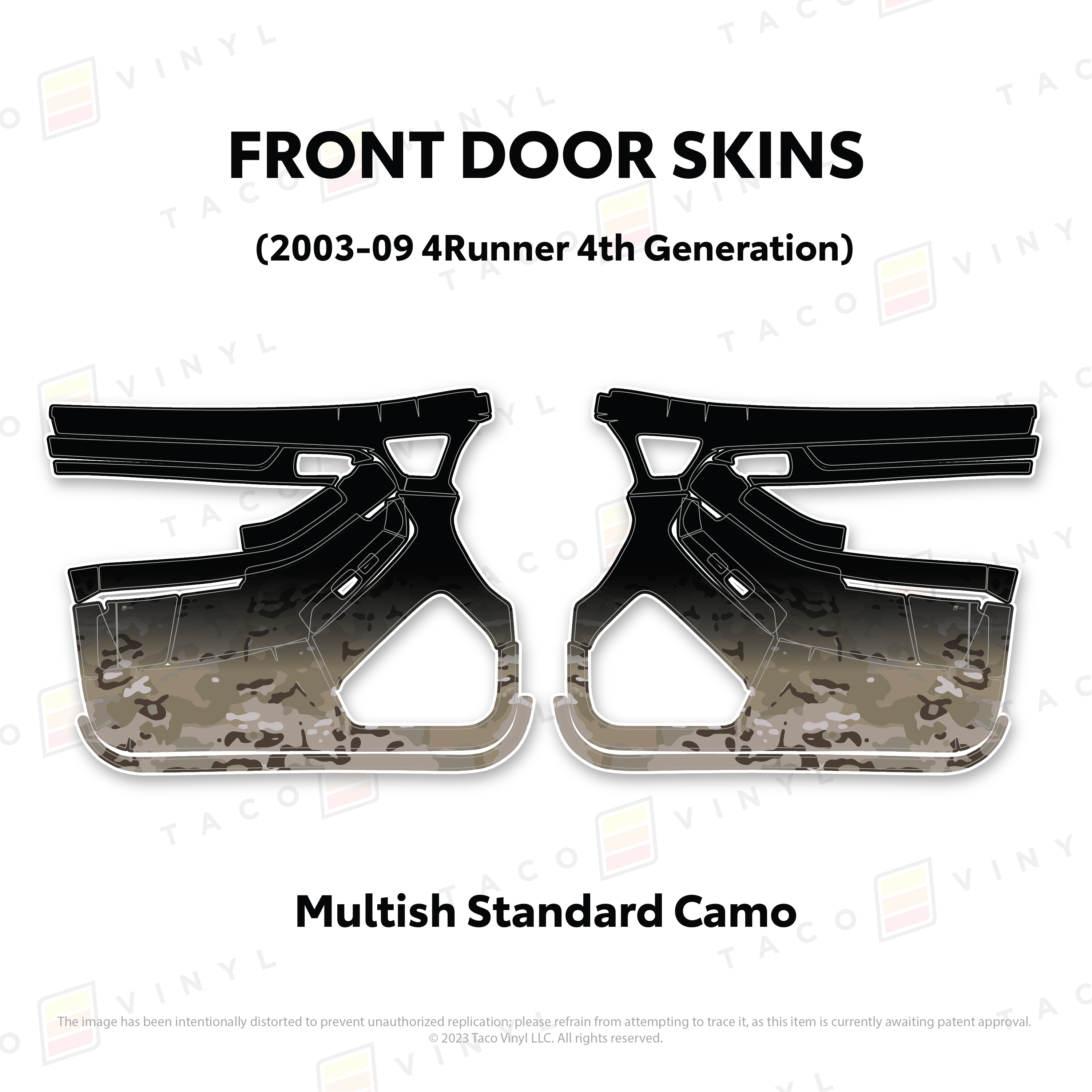 Taco Vinyl Protective Vinyl 2003-2009 4Runner Door Skins