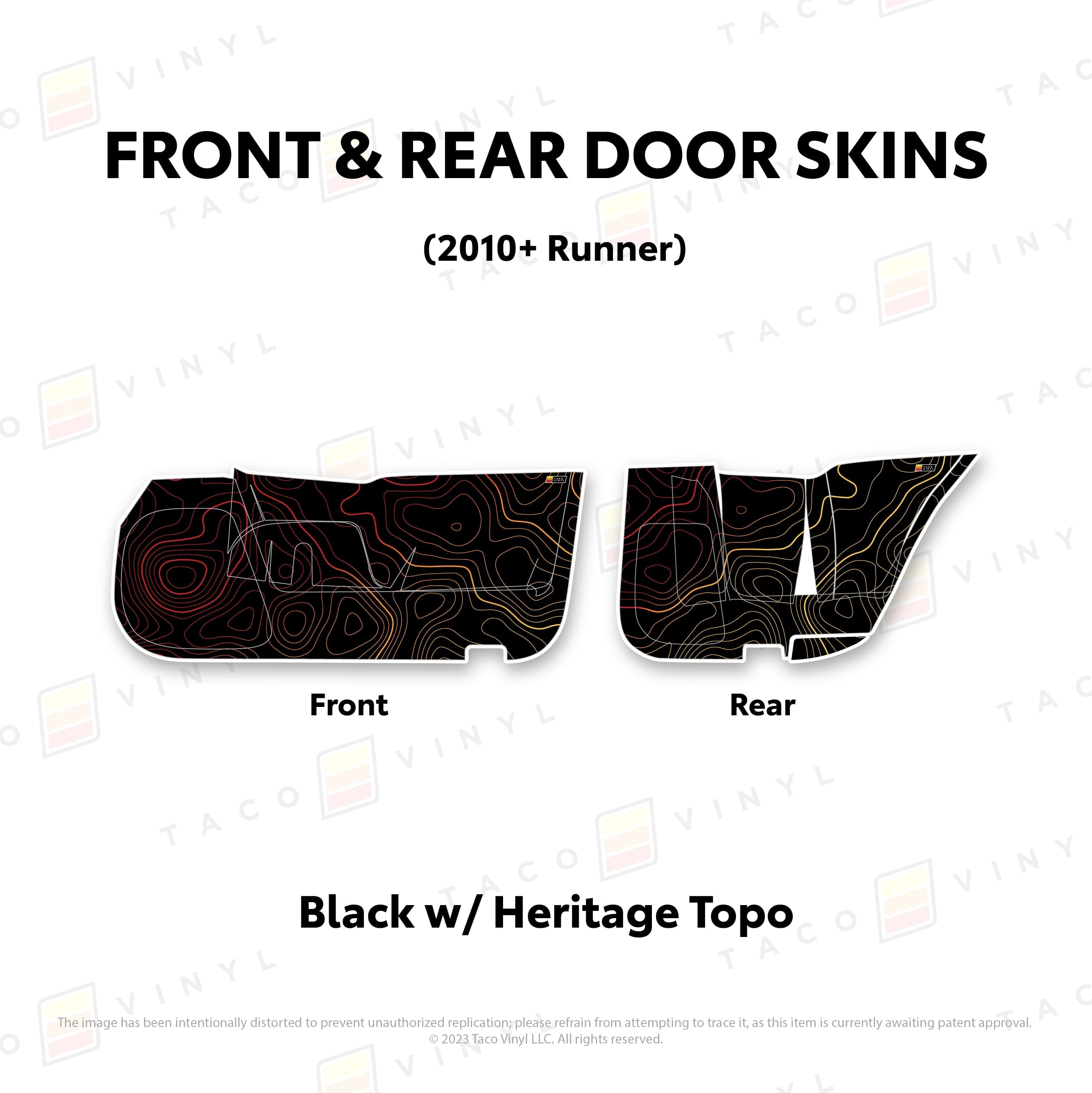 Taco Vinyl Protective Vinyl 2010-24 4Runner Door Skins (Lower Section)