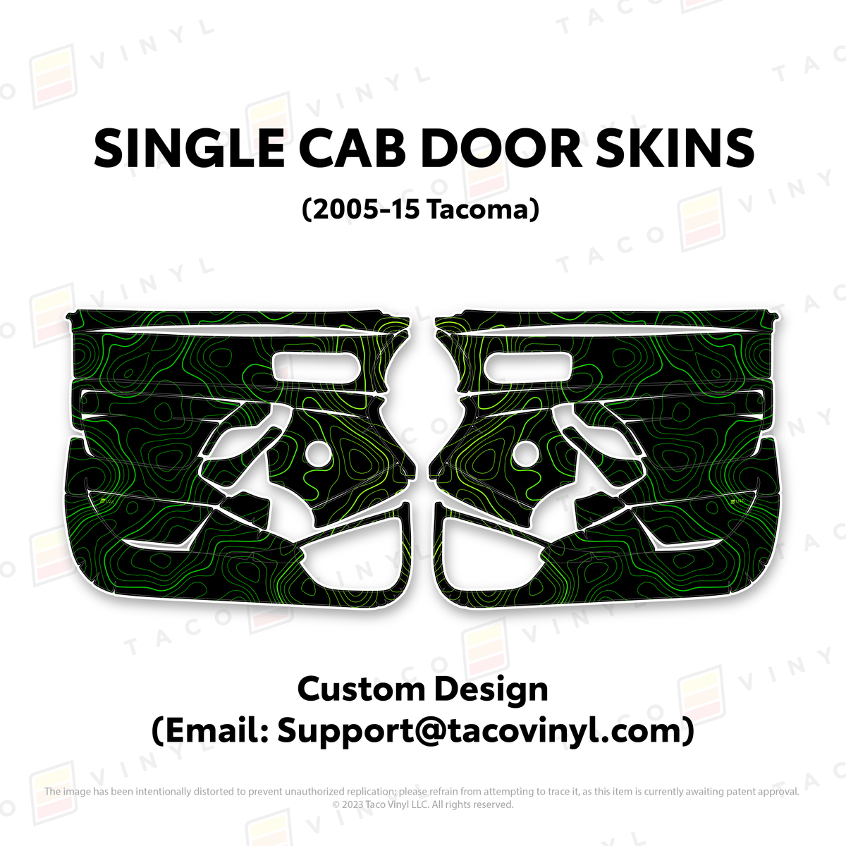 Taco Vinyl Protective Vinyl Custom Design (Email: Support@tacovinyl.com) 2005-15 Tacoma Single Cab Door Skins