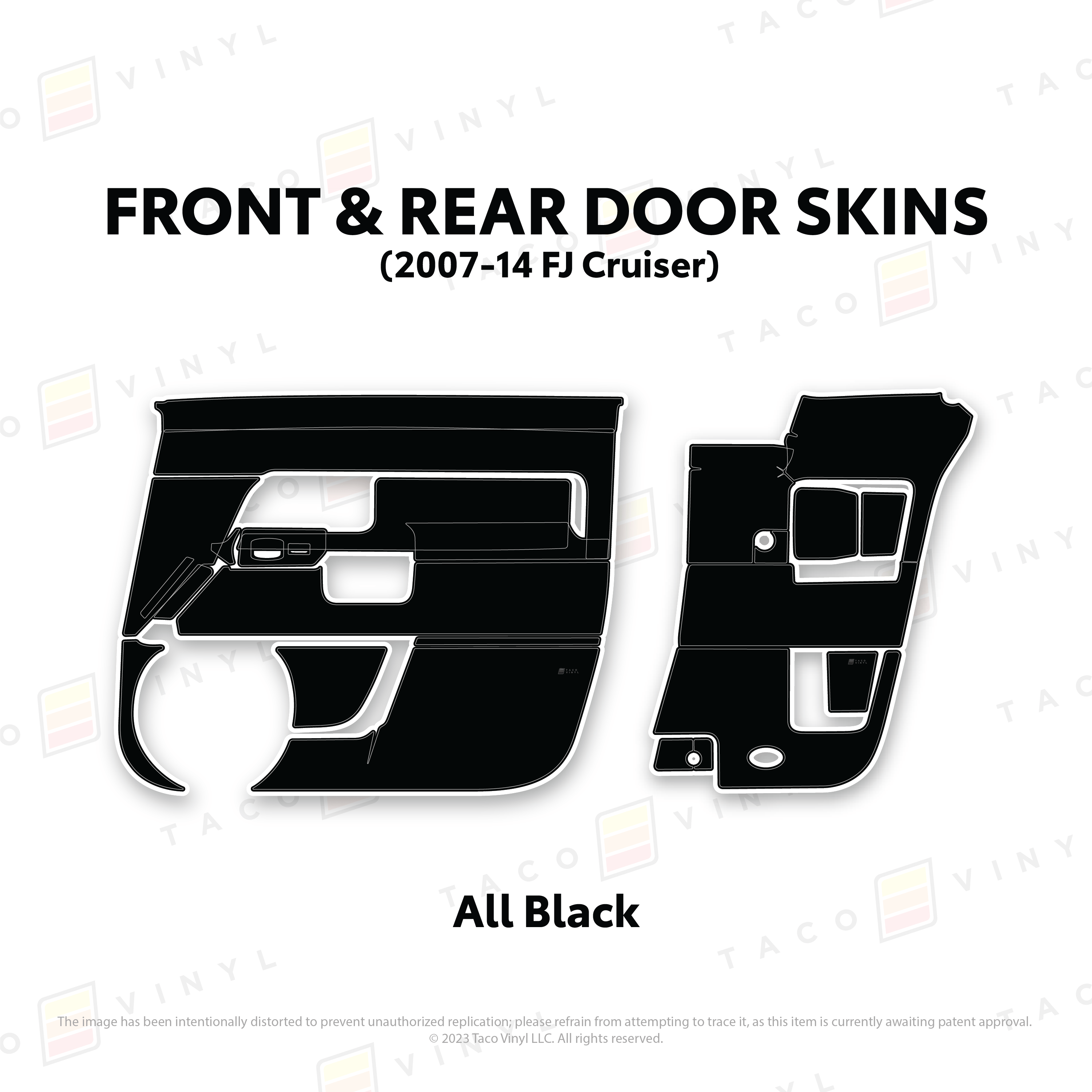 Taco Vinyl Protective Vinyl Front and Rears / All Black (Most Popular) FJ Cruiser Door Skins