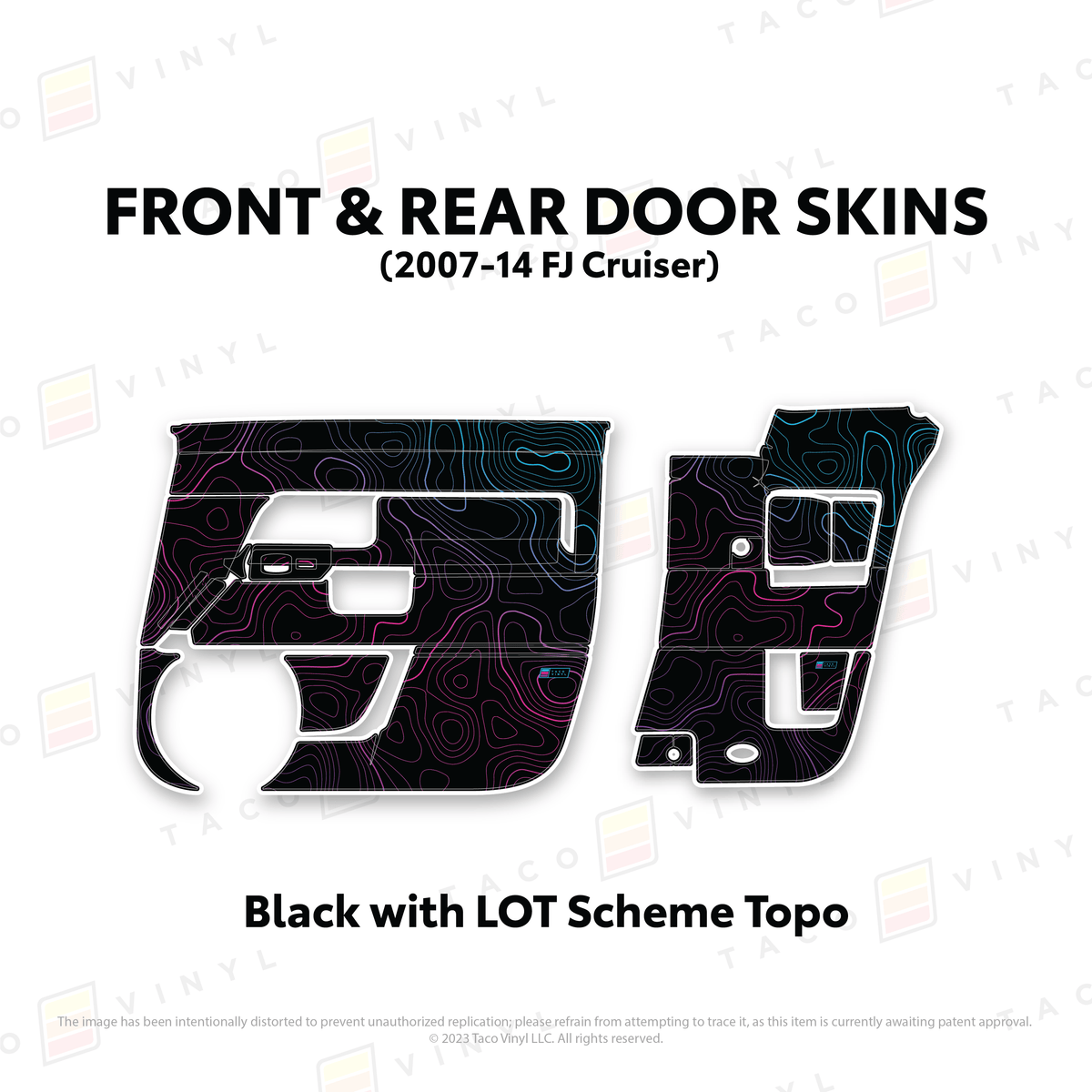 Taco Vinyl Protective Vinyl Front and Rears / Black w/ LOT Topo FJ Cruiser Door Skins