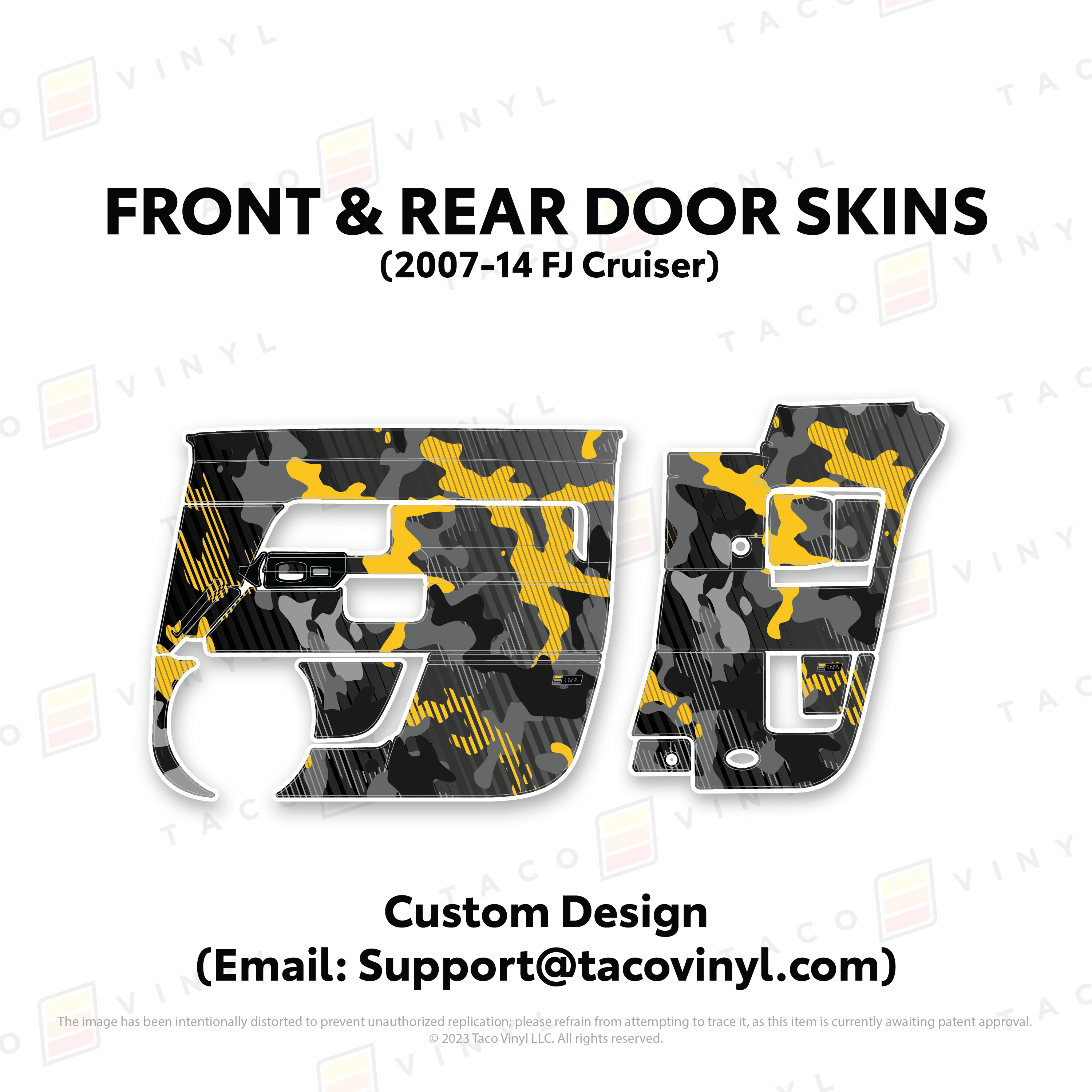 Taco Vinyl Protective Vinyl Front and Rears / Custom Design (Email: Support@tacovinyl.com) FJ Cruiser Door Skins