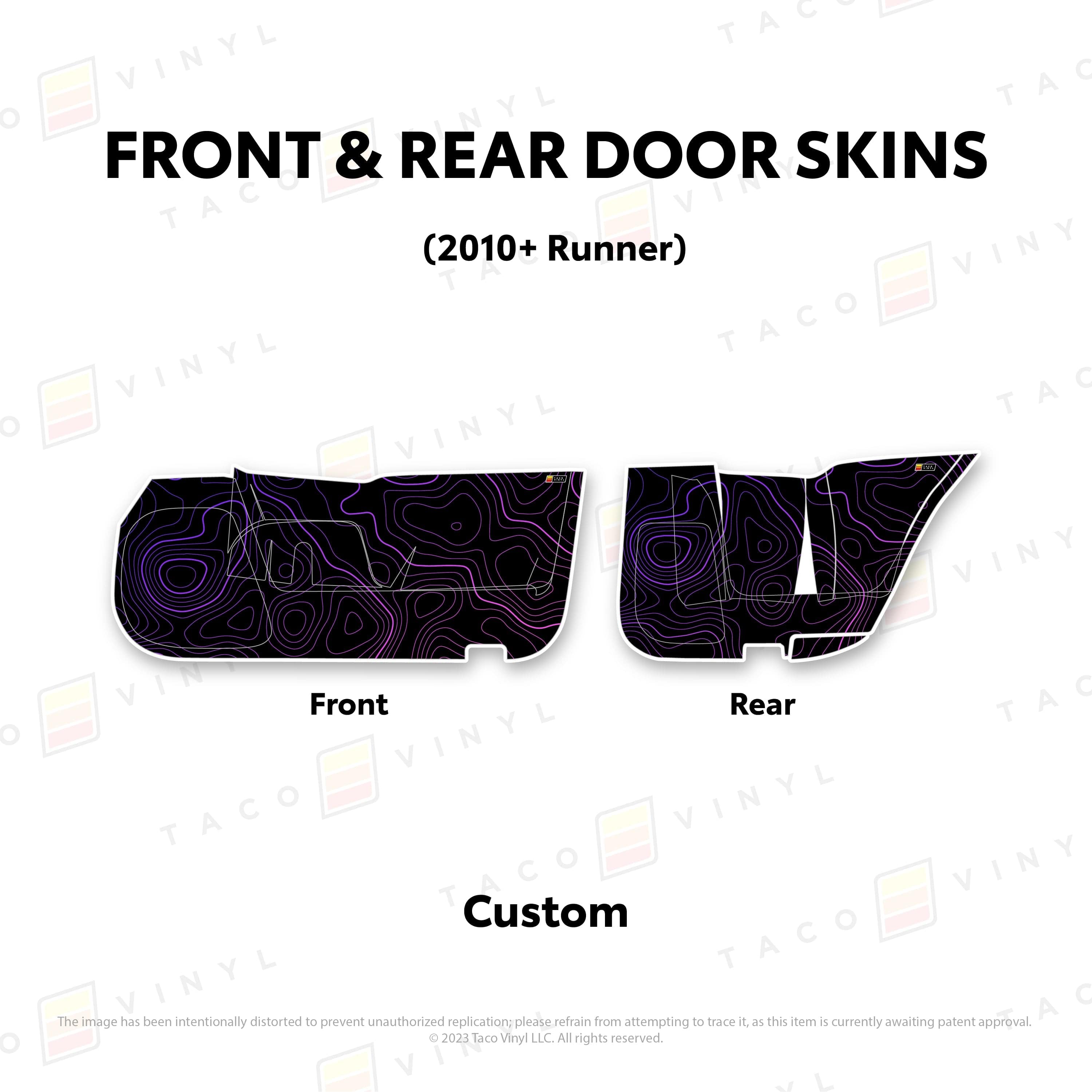 Taco Vinyl Protective Vinyl Front and Rears / Custom (email support@tacovinyl.com) 2010-24 4Runner Door Skins (Lower Section)