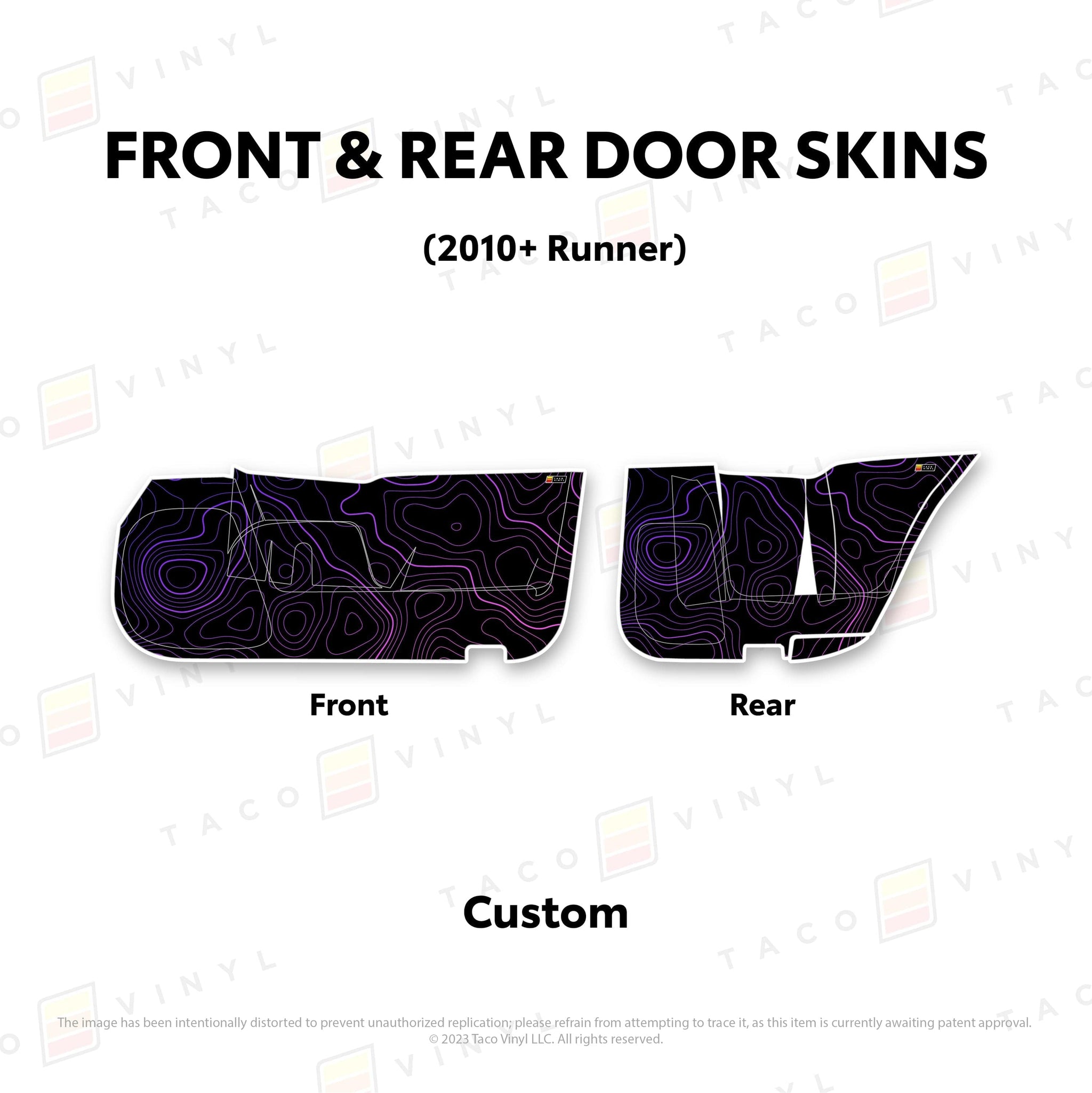 Taco Vinyl Protective Vinyl Front and Rears / Custom (email support@tacovinyl.com) 2010-24 4Runner Door Skins (Lower Section)