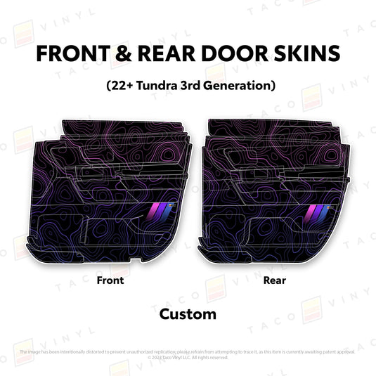 Taco Vinyl Protective Vinyl Front and Rears Double Cab / Custom (email support@tacovinyl.com) 2022+ Tundra Door Skins