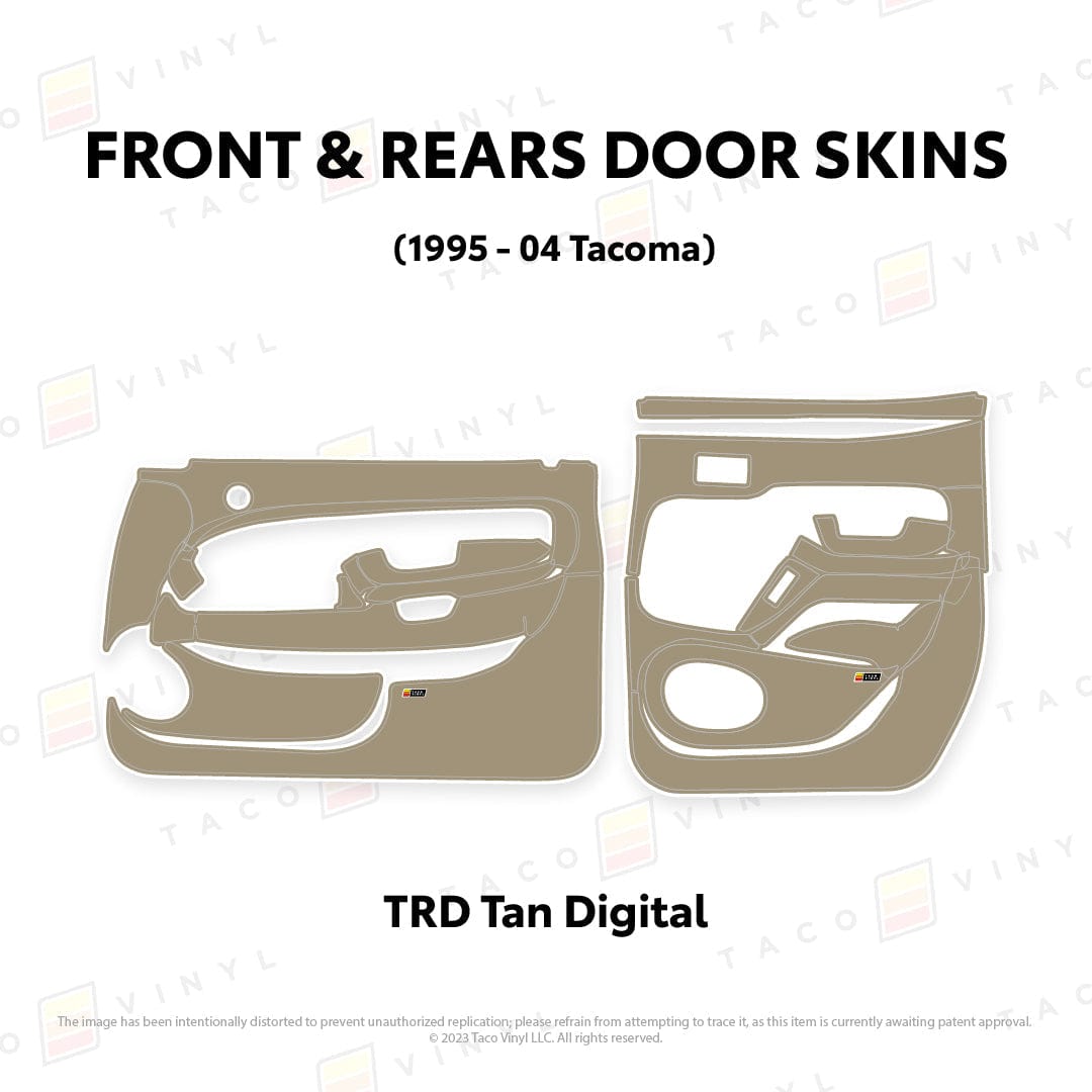 Taco Vinyl Protective Vinyl Front and Rears / TRD Tan Digital 1995-04 Tacoma Door Skins