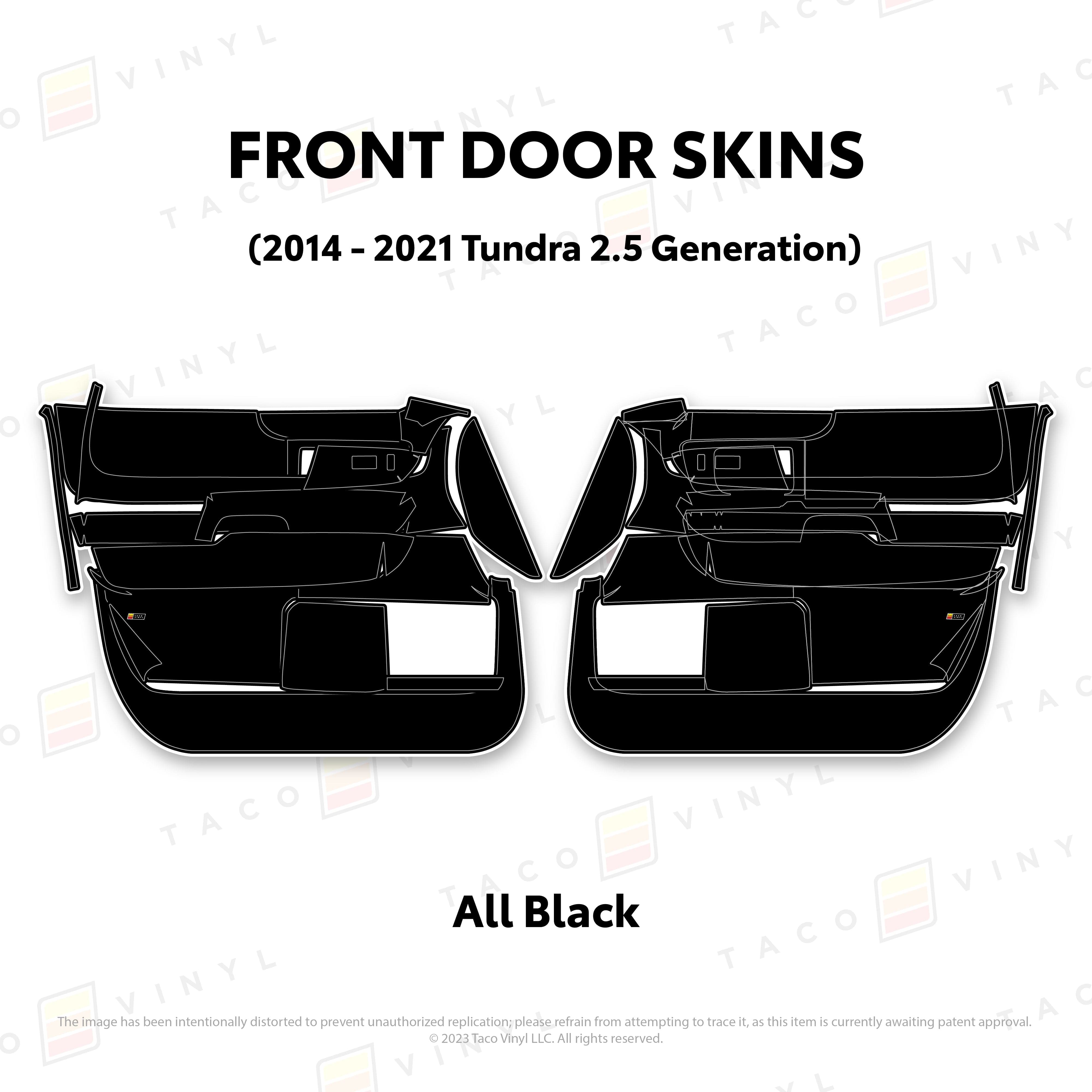 Taco Vinyl Protective Vinyl Front Driver/Passenger / All Black 2014 - 2021 Tundra Door Skins