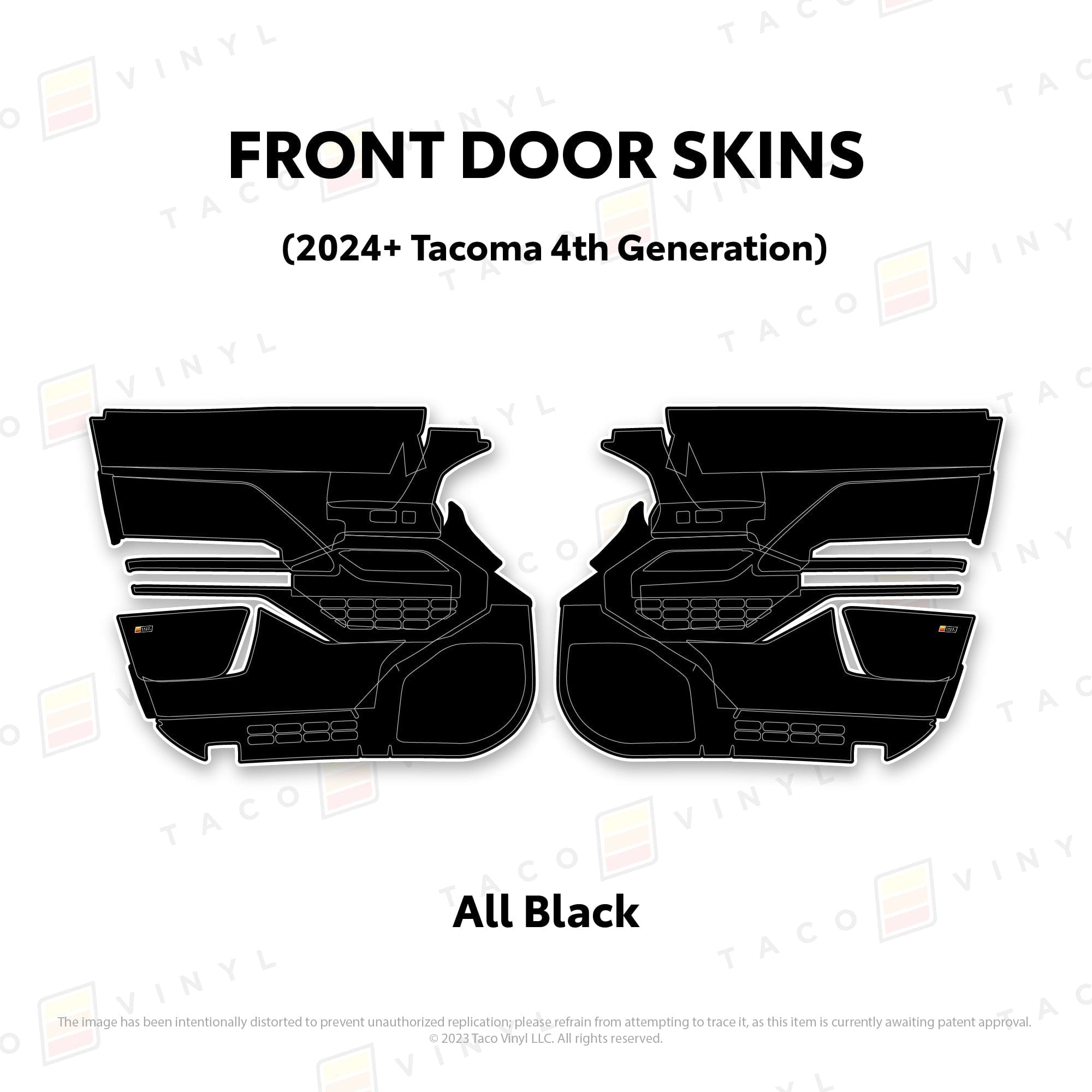 Taco Vinyl Protective Vinyl Front Driver/Passenger / All Black 2024+ Tacoma Door Skins